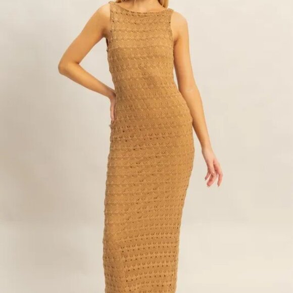 ✨NWT HYFVE Sleeveless Crochet Open Back Maxi‎ Dress - Picture 5 of 5